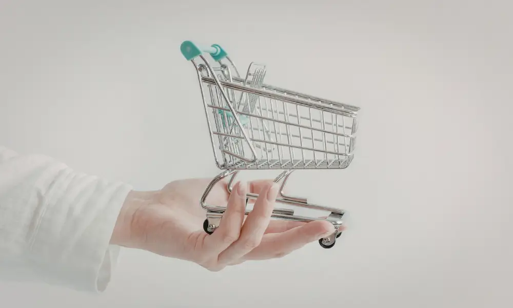 Carrinho de supermercado vazio representando a inflação alta e o IPCA.